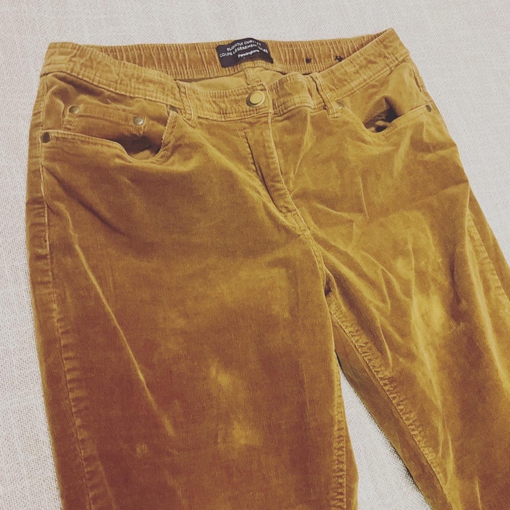 COPY - Pennington slightly curvy Carmel brown corduroy pants